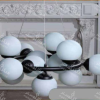 لوستر مولکولی 20 بدنه نقره ای و حباب سفید